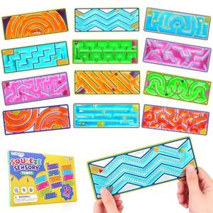 12-Pack Sensory Maze Fidget Toys for Kids & Adults: Quiet Squishy Calming Tools for Autism Children - Anxiety Fidgets for Travel & Office - Classroom Must Haves & Treasure Rewards Party Favors