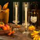 Hurricane Candle Holder Glass Taper Hurricane Clear Tall Candlestick Candles Holders Table Centerpiece Wedding Party Dining Event Home Decor (6)