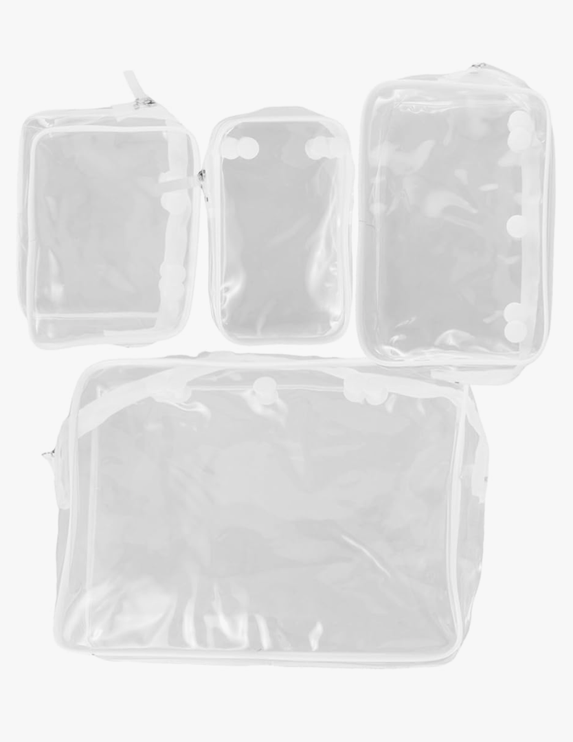 4pcs Clear for Toiletries Transparent Pouch Multifunctional Organizers for Makeup Phones and Essentials Durable Plastic with Convenient Storage for Travel and Outdoor Activities