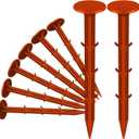 8 Pcs Garden Stakes Survey Markers Low Profile Survey Stakes Plastic Property Line Markers Anchors Spikes 6.3 Inch for Paver Landscape Fabric Lawn Edging Tarps Weed Barriers (Orange)