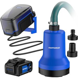 20V Cordless Submersible Water Transfer Pump, 1003 GPH Portable Sump Pump, 4.0Ah Battery Powered Water Pump Runtime 1H Ideal for Pool, Spa, Hot Tub, Garden, Flood Relief, and Outdoor Projects