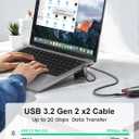 XAOSUN USB C Cable - 4.9ft, 240W 90 Degree, 4K 20Gbps Data, 3.2 Cable, Fast Charging for iPhone, Samsung S23, MacBook, iPad Pro/Air, Pixel