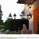 zeyu Exterior Large Post Light Fixture, 25.6 Inch Outdoor Pole Lantern Light for Outside, Die-Cast Aluminum in Black Finish, Seeded Glass Shade, ZX54P BK