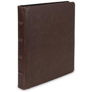 Samsill Vintage Leather Binder, 0.5 Inch Round Ring (Holds 100 Sheets), Letter Size 8.5x11 Documents, Professional Organizer Portfolio, No Zipper, Brown