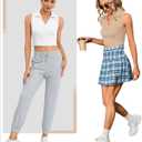 CLOZOZ Womens Tank Tops Polo Crop Top V Neck Ribbed Sleeveless Tops Collar Shirts Womens Crop Tops Polo Cropped Tank Trendy (White, XS)