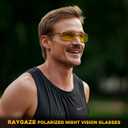 Men's Polarized SunglassesUltra Light Rectangular Metal Frame with Spring Hinge for Driving & Golf