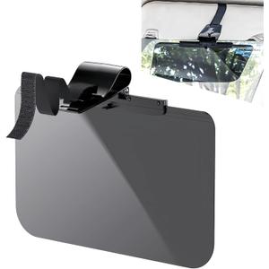 Sun Visor for Car, Adjustable Car Visor Extender Sun Blocker, Clip on Sunshade Extender with Polarized Glare Protection, Universal Automotive Accessories Anti-Glare Sunvisor (XL) (Black)