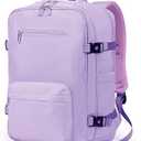 SHRRADOO Travel Laptops Backpack for Women Men, Casual Work Bag 17inch High School College Backpack Airline Approved Backpack for Hiking Business (Light Purple)