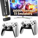2025 Retro Gaming Console Pro 4K HDMI with 20,000+ Built-in Classic Video Games, Retro Game Stick with 23 Emulators Plug & Play TV Video Gaming Stick with 64GB Memory (Transparent Black)