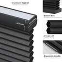 Joydeco Cellular Shades, Cordless Blackout Shades for Indoor Windows, Honeycomb Blinds for Thermal Insulated & Noise Reduction (Black, 35" W x 64" H)