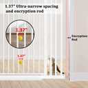 AiWMGL 71" Extra Tall Cat Pet Gate for Doorways Indoor Proof29.92-37.80" Wide Tall Dog Puppy Safety Baby Gate for Cat Pet, Pressure Mounted No Drill Walk Through White Metal