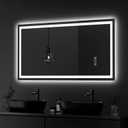 QAOYEDE LED Bathroom Mirror 40"x 20" with Frontlit and Backlit, Bathroom Vanity Mirror, Smart Wall Mirrors, Touch Switch Control, Adjustable Warm White/Natural/Daylight Lights, Horizontal & Vertical
