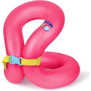 Floaties Swim Vest for Child, Portable Inflatable Pool Floats Swimming Ring with Adjustable Safety Buckle, Safety Swim Arm Bands with Double Surround Air Bag, Durable Float Tube for Kids