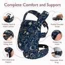 Momcozy Baby Carrier - Ergonomic, Cozy and Lightweight Carrier for 7-45lbs, Effortless to Put On, Ideal for Hands-Free Parenting, Enhanced Lumbar Support, Starry Night