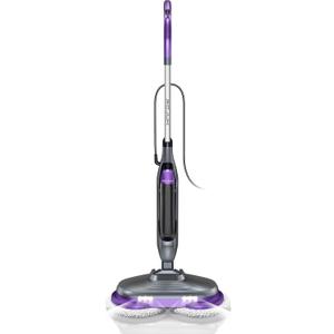 BOJUK Scrub & Steam Mop with Rotating Mop Pads, LED Headlights, 6 Scrub Pads, Large Tank, Swivel Steering, Effortless Scrubbing Hard Floor Cleaner Upgraded