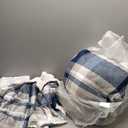 Amazon Basics 3-Piece Ultra-Soft Micromink Sherpa Bedding Set, Warm All Season Comforter, Full/Queen, Navy Plaid