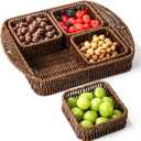 Hand-woven Storage basket, bread basket with 4 compartments
