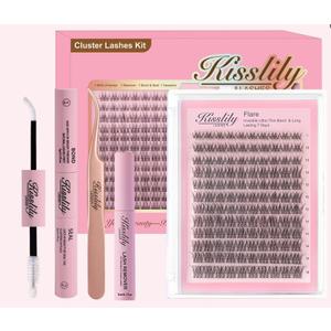 Flare Lashes With Invisible Band DiyNatural Eyelash Extension Kit Bond SealEyelash Glue and Lash Remover Beginner FriendlyIndividual Lashes Waterproof and Long lastingMakeup