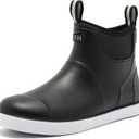 Men's Deck Boots, Fishing Boots Waterproof Rain Boots, Anti-Slip High Traction Ankle Rubber Boots for Professional Premium Neoprene Rubber, Garden Boots Shoe Footwear Booties for Men Outdoor Work (27.5, Black)