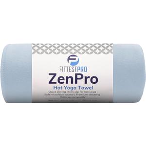 Fittest Pro Non-Slip Hot Yoga Towel with Super-Absorbent Soft Suede Microfiber in Many Colors, for Bikram Pilates and Yoga Mats. (72.00 x 26.50) Frosted Blue