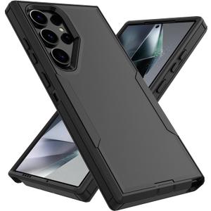 4 x for Samsung Galaxy S24 Ultra Case, Heavy Duty Shockproof Protective Phone Case with Dual Layer Protection (Black)