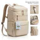 Rice White Nylon Travel Backpack / Daypack (Size 42x32x20 cm)