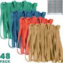 kitchentoolz 48 Pack Mover Bands Extra Large Rubber Bands for Furniture & Moving Blankets Heavy-Duty Stretch Bands in 4 Sizes (25", 30", 36", 42")