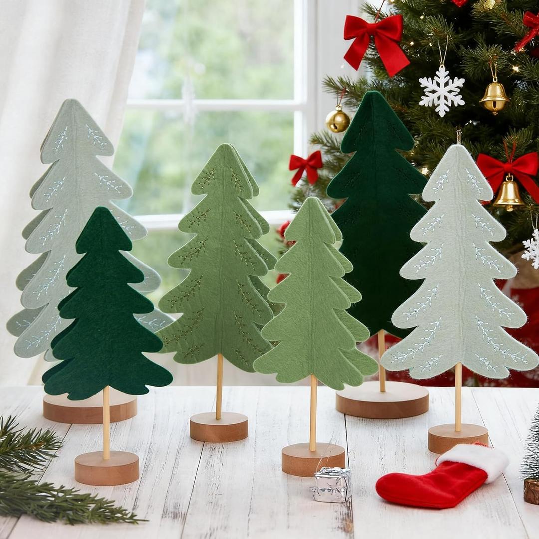 Christmas Table Decorations Christmas Tree Felt Centerpieces Modern Christmas Decor for Office, Home, Holiday, Xmas Gift