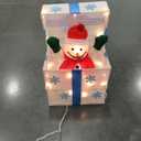 Christmas Light Gift Box for Outdoor Indoor Decorations - Xmas Pop Up Santa Claus Presents Box, Decorative Snowflake Animated Gift Box Lighted for Porch Yard Under Tree Ornaments Holiday Decor