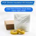 2 x Thermal Shrink Window Insulation Film Kit 5 Pack (47"x315") Heavy-Duty, Custom-Cut to Size | Blocks Drafts, Saves Energy | Easy DIY Install & Remove with Tape | Fits Home, Office, RV