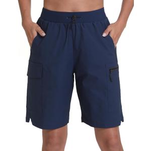Women's Hiking Cargo Shorts Quick Dry Lightweight Shorts for Travel Athletic Golf Casual Golf Casual (Blue, XL)