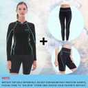 GoldFin Wetsuit Top Women, 2mm Wetsuits Jacket Long Sleeve Neoprene Tops for Water Aerobics Diving Surfing Swimming (Black, M)