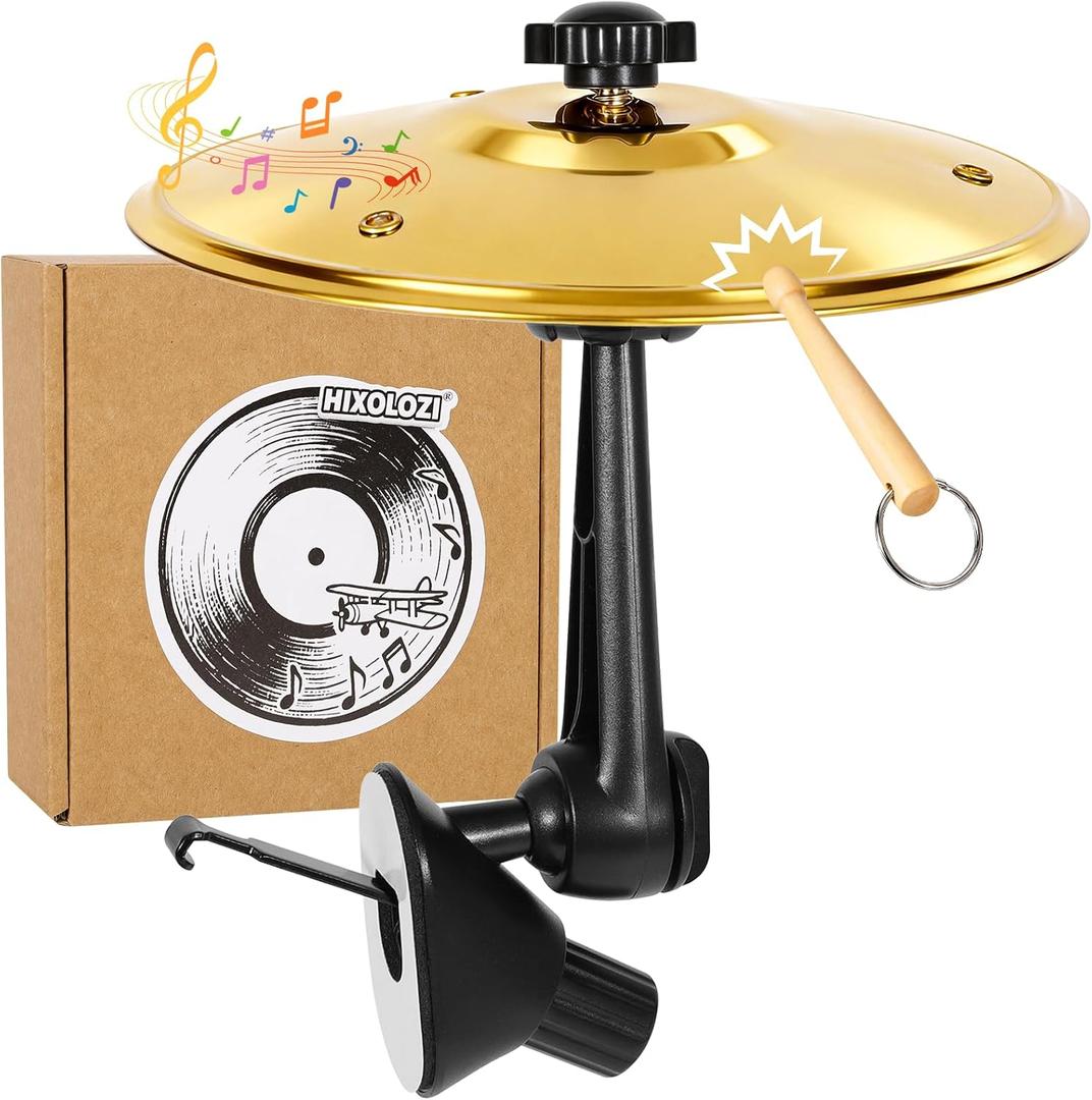 2 x Mini Car Cymbal for Air Vent with drumsticks, Premium Alloy Crash Cymbal, Music Lover Car Accessory(Gold)
