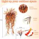 Artificial Hanging Flowers for Outdoors, Realistic UV Resistant Fake 6Pcs Fall Outdoor Flowers with 4Pcs Faux Lavender Hanging Plants for Porch Patio Planter Garden Outside Yard (Orange)