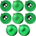 Extra Large Size Outdoor Christmas Ornaments, Oversized Huge Big Shatterproof Xmas Christmas Plastic Balls for Outside Lawn Yard Tree Hanging Decorations (8"/200mm, Green, 8 Packs)