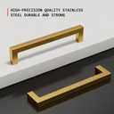 Homdiy 6 Pack 4 Inch Gold Handles for Cabinets Kitchen Cabinet Handles Brushed Brass Cabinet Pulls Gold Hardware for Cabinets Stainless Steel Modern Hardware