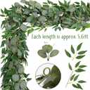 10 Sets Artificial Greenery Garlands Bulk Total 55.8 Feet Silver Dollar Eucalyptus Garland with Fake Willow Vines for Baby Shower Rustic Wedding Arch Swag Table Runner Home Spring Decoration