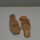 FITORY Women's Slide Sandals Flat Toe Ring Thongs with Cross Strap for Summer Size (8, Camel)
