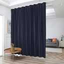 Room Divider Curtains, Blackout Ceiling Track Curtains with Hook, Extra Wide Theater Curtain for Living Room (1Panel, Navy, W8.3ft x H7ft)