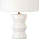Carlin 28" Tall Ceramic Table Lamp with Fabric Shade in Matte White/White