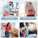 Heating Pad for Back Pain Relief-Lower Back Massager with Heat,Abdominal Belly Massagers with 6 Massage&16 Levels,3 Heated,Cordless Portable Travel Waist Wrap Belt,Mothers Day Gifts for Him Her (White)