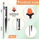 12 Sets 360Drip Micro Spray Emitters with Sprinkler Stake, Drip Sprinkler Heads with Adjustable Riser 1/4" Irrigation Tubing and Barbed Coupler,Micro Sprinkler Assembly for Garden Irrigation System