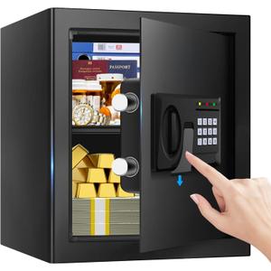 2.3 Cuft Fire proof Safes for HOME USE, Digital Security Safe Box with Programmable Keypad and Spare Keys, Safety Box for Home Office Business, Document Safe for Money Medicine Valuables