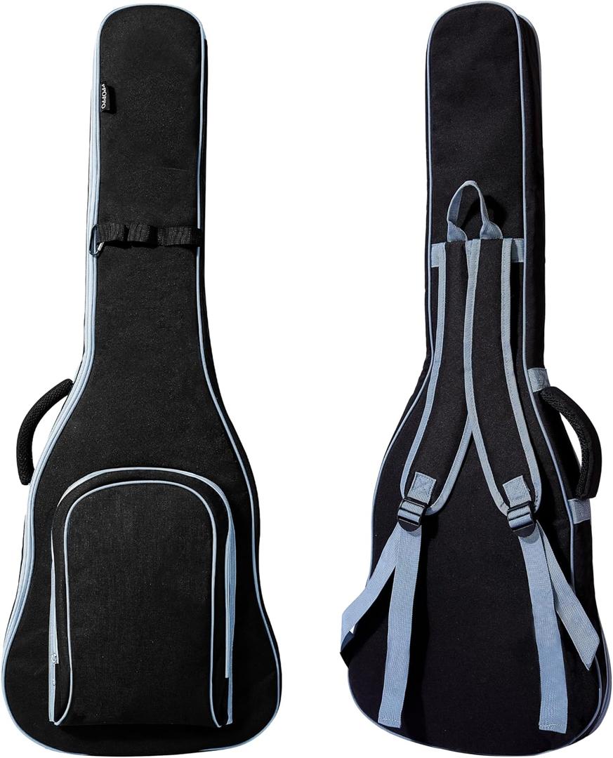 39/40 Inch Electric Guitar Gig Bag & Soft Case with Neck Strap,7mm Thick Padding+Waterproof Nylon Exterior,Backpack Style Guitar Bag with Dual Adjustable Shoulder Straps&Padded Side Handle,Grey