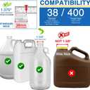 4Pcs Gallon Jug Syrup Pump Dispenser, 38-400 Leak Proof Pump for Gallon Jug - Lotion Shampoo Pump Cap Included, Fits 1 Gallon Bottle 64oz 128oz Shampoo Laundry Detergent Containers (White - 4 Pack)