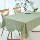 maxmill Linen Texture Tablecloth Water Resistant Antiwrinkle Spillproof Wipeable Washable Soft Fabric Table Cloth for Dining Room, Buffet Banquet Party Holiday, Rectangular 60 x 108 Inch, Sage Green