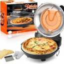 12" Electric Pizza Oven - Countertop Pizza Maker with Ceramic Stone, Heats up to 800F, Portable Indoor Pizza Oven for Homemade Pizzas, Black