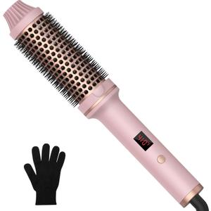 1 1/2 Inch Thermal Brush for Women, Hair Curling Heated Round Fast Heating, Hot Round Double Voltage for Travel for Hair Straightening Curling Volumize