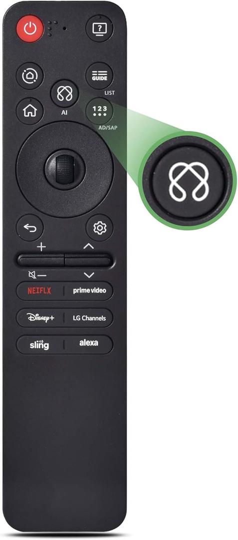 AI Magic Remote for LG Smart TV,Replacement Control for LG 2019-2025 Models,Including OLED, QNED, UHD, LED, LCD,4K,8K,for AN-MR25GA/MR24GA/MR23GA/MR22GA/MR21GA/MR20GA/MR19BA