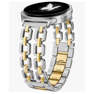 Wearlizer Metal Band Compatible with Samsung Galaxy Watch 7 6 5 4 FE Active 2 40mm 44mm/Watch 6 4 Classic 43mm 47mm 42mm 46mm/Watch 5 Pro 45mm Bands, 20mm Dressy Stainless Steel Chain Strap Women